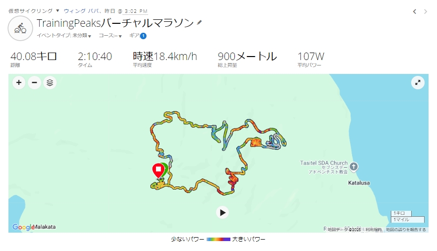 年初はTrainingPeaks VirtualでMarathon